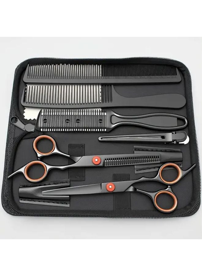 Black Orange Hairdressing Scissors and Comb Set Japan Stainless Hair Thinning Shears 6 Inch - Image 3
